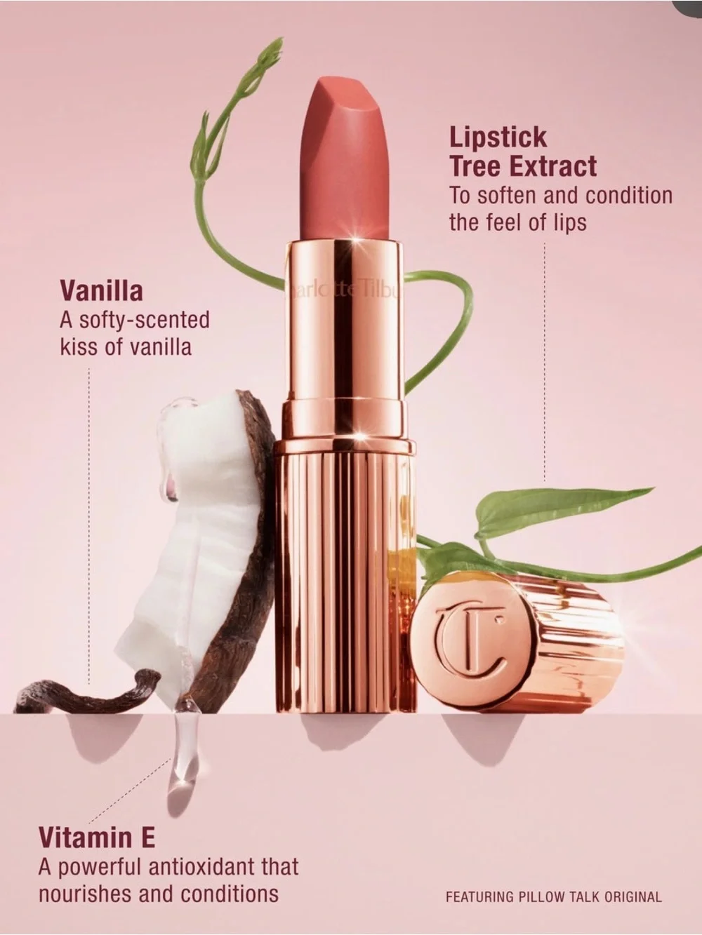 Charlotte Tilbury NEW Matte Revolution hydrating lipstick  Pillow Talk MED color
